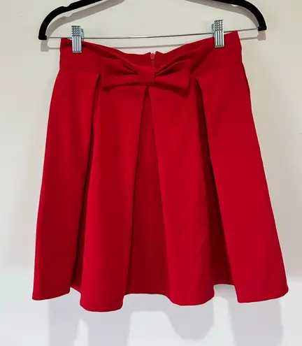 Chicwish red pleated mini skirt with bow size M holiday christmas festive