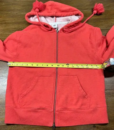 CAbi  Tangerine Deluxe Full Zip Hoodie Wm Sm Balloon Sleeve Tassel Tie Style 5657