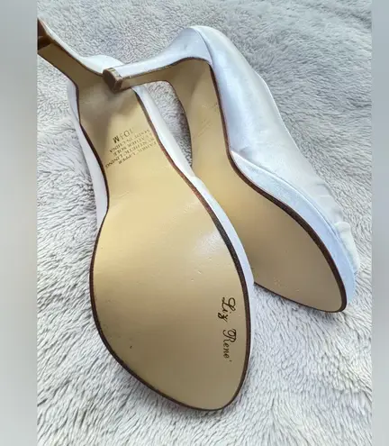 Liz Rene Couture Women's Jacqueline, White Silk Satin, 10.5 US NWT never worn!