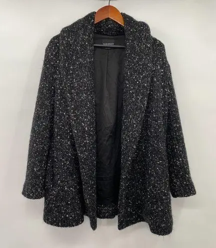 Club Monaco Chunky Knit Jacket Black Mohair Alpaca Blend Womens Small