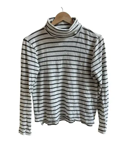 Madewell  Black Stripe Wide Long Sleeve Turtleneck Womens Size M T Shirt