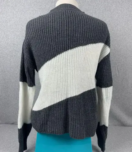 Fortune + Ivy Women's Striped Pullover Sweater Black Long Sleeve Size S