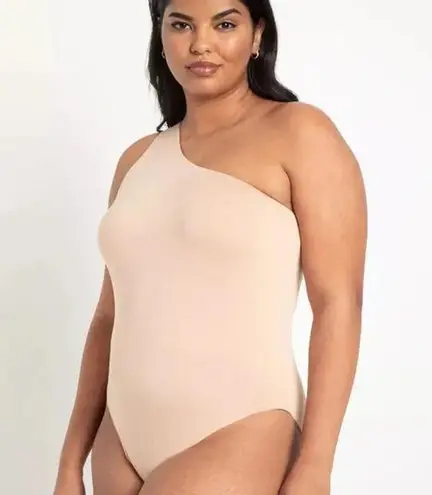 Eloquii One Shoulder Bodysuit Nude Size 22/24