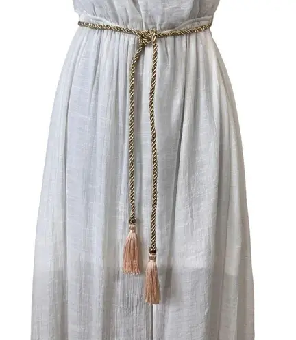 Thalia Sodi White Off The Shoulder Gauze Fit Flare Dress