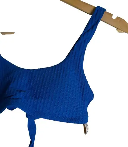 BECCA by Rebecca virtue Becca Jocelyn Blue Ribbed O-Ring Two Piece Bikini Swimsuit Set Size Small