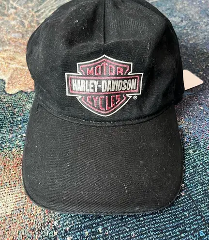 Harley‑Davidson Women’s Black & Pink Adjustable Hat Velcro Strapped Streetwear