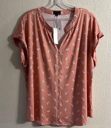 Zenobia Pink Relaxed Blouse with Flutter Sleeves