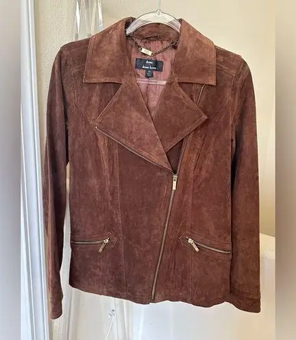Dennis Basso Brown Leather Moto Jacket