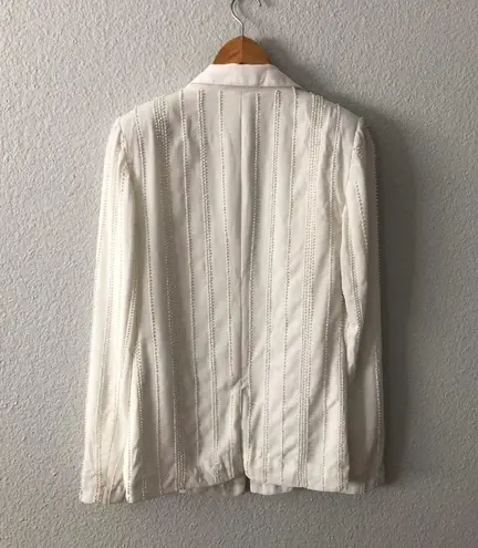 LPA Revolve White Beaded Blazer Shoulder Pads