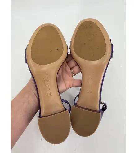 Salvatore Ferragamo Como Metallic Purple Leather Sandals