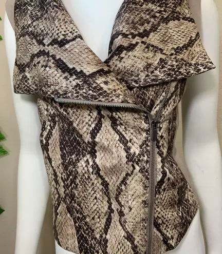 BCBGMAXAZRIA Maxazria Snakeskin Rare Moto Vest