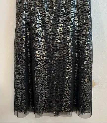 Dave and Johnny by Laura Ryner Dress Black Sequin Skirt Exposed Back Sz 11/12 EUC