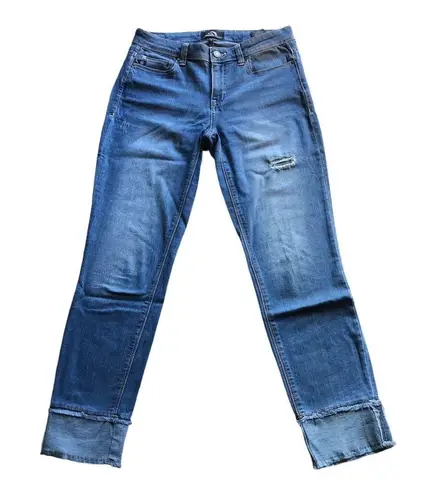 Jordache Legacy Womens Emily Mid Rise Mismatched Hem 5 Pocket Ankle Skinny Jean