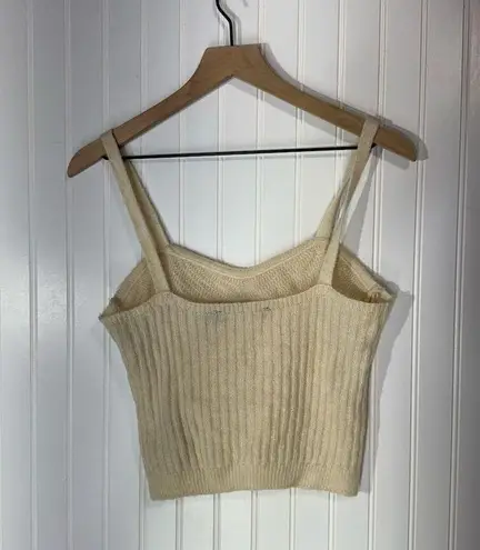 VERO MODA cream knit sweater tank top M chevron Y2K retro preppy chic