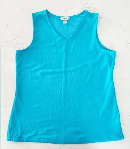 cj banks  Signature Slimming Tummy Control Ocean Blue Sleeveless Tank Top 1X