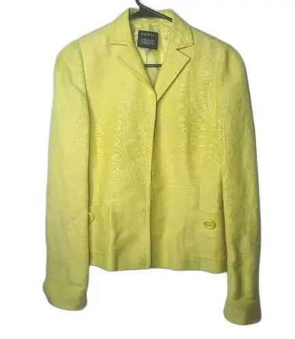 Akris Yellow Linen Blend Blazer Jacket Size 8
