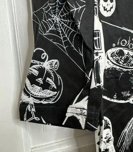 SheIn  Maternity Halloween Pumpkin Skull Print Bodycon Dress Black/White - Medium