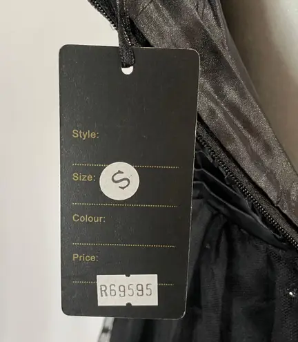 Lucy Paris New Glitter Polka Dot Tulle Satin Ruched Waist Dress Black