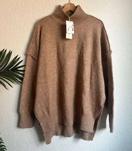 Commense Reverse Seam Hi Low Side Slit Oversized Sweater XL NWT