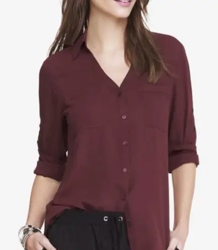 Express Portofino Burgundy Blouse size Small Purple