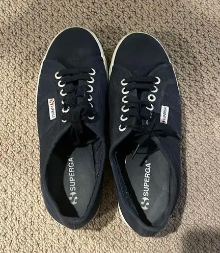 Superga Navy blue platform supergas