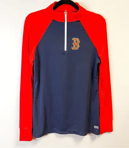 MLB Boston Red Sox Ladies 1/4 Zip Pullover Sz L NWT Navy Blue w/ Chest Logo Size L