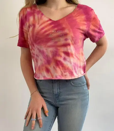 Custom Reworked Tie Dye Bedazzled Tee Size undefined