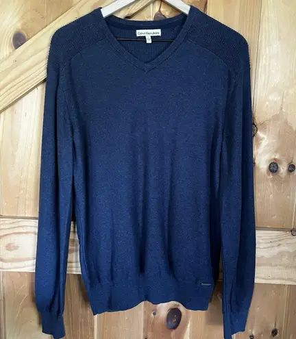 Calvin Klein Jeans Women's Size L Navy Blue Long Sleeve Pullover Sweater RN36543