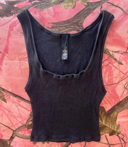 skims cotton rib tank black soot