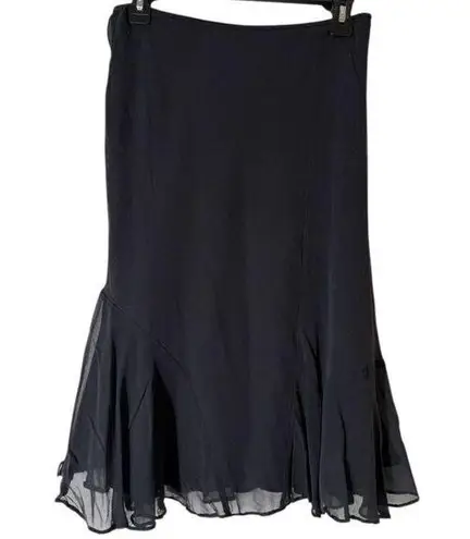 Maggy Boutique Black Asymmetrical Silk Skirt Sz 10 Fairy Grunge Whimsigoth Vamp