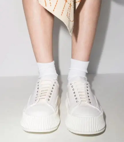 Jil Sander  Olona Flatform Sneakers Platform White Leather 40