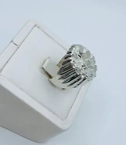 925 Sterling silver men’s Nugget Ring Size: 10 Anillo de Plata para hombre tamaño 10