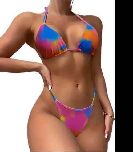 Boutique Vibrant, Multi-Colored, Tie-Dye, Bikini Set