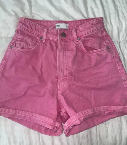 ZARA High Waisted Pink Mom Shorts