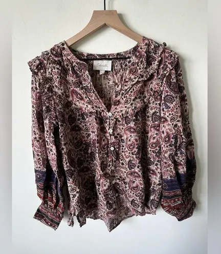 Cleobella Samara Puff Sleeve Button Up Blouse Small