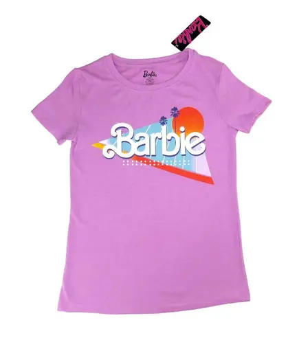 Malibu Barbie Purple Baby Tee Crewneck Graphic Tee Youth Medium Pink Size XS