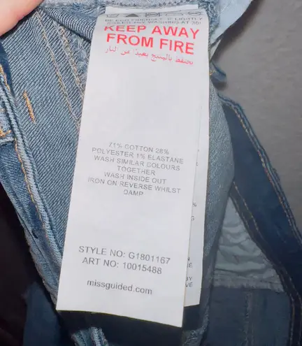 Missguided Light Wash Denim Distressed Sinner High Rise Authentic Skinny Jeans