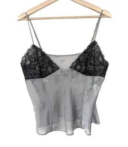 Frederick's of Hollywood Lace Chiffon Cami V-Neck Crop Top Womens Size L