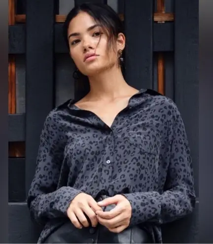 Rails Kate Onyx Cheetah print button up shirt SZ:M