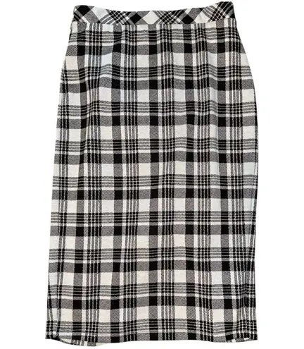 Melissa Paige Classic Black and White Plaid Women's Pencil Skirt Size Small: Thick Material