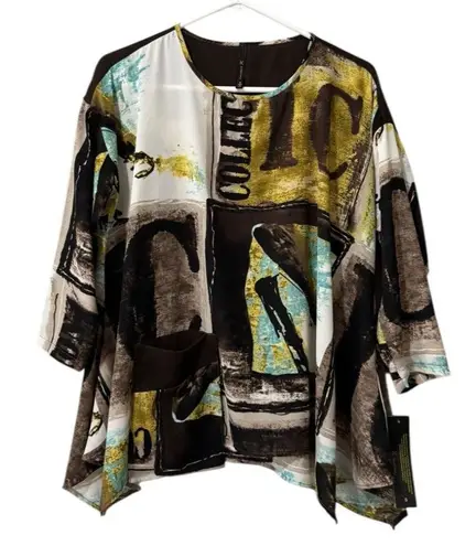 IC by Connie K Shirt Women Sz Small Asymmetrical Artsy Modern Designer City NWT