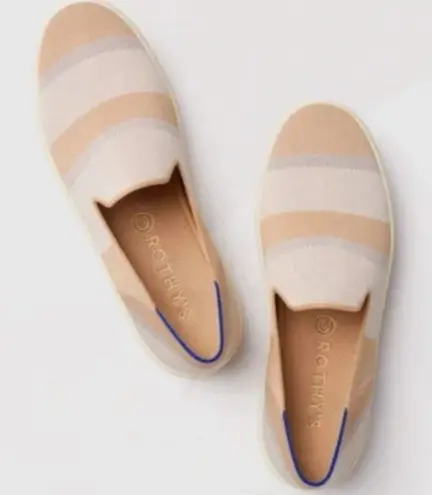 Rothy's Tan Stripe Slip On Loafer Shoes Size 12