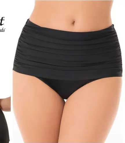 MiracleSuit New. black hi-waisted skirted front bikini bottom. Retails $90. Size