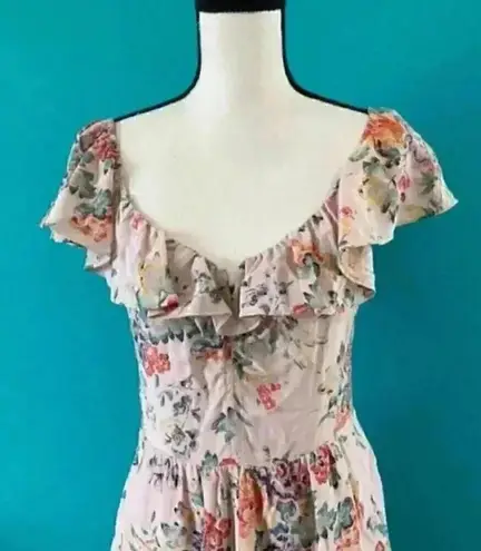Rebecca Taylor marlena floral silk ruffle dress in size 8