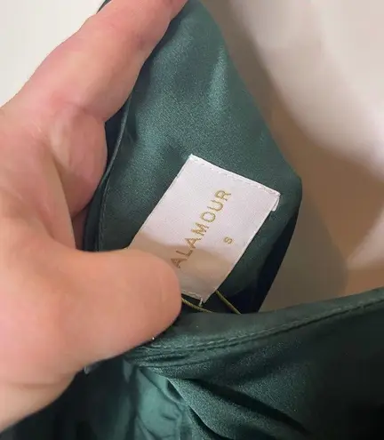 Alamour New the label Delara emerald maxi dress with train sz S