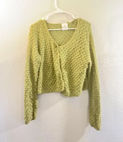 Motherhood Motherwear Nursing Cardigan Women’s M Green Knit Zip Front Cotton Rayon USA