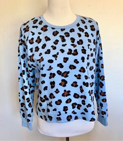 NWOT Circle X Blue Leopard Print Crewneck Sweatshirt Size undefined