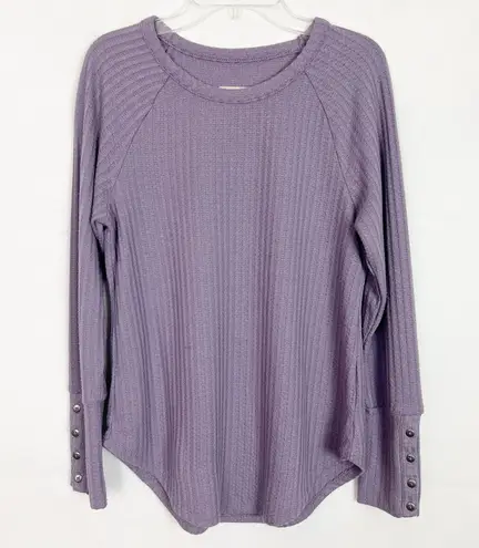 Charles Henry Chaser Waffle Knit Lavender Pullover Thermal Top Size Small