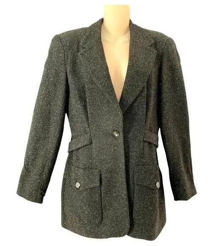 Kenar Studio Charcoal Tweed Wool Silk Blend Blazer size 6