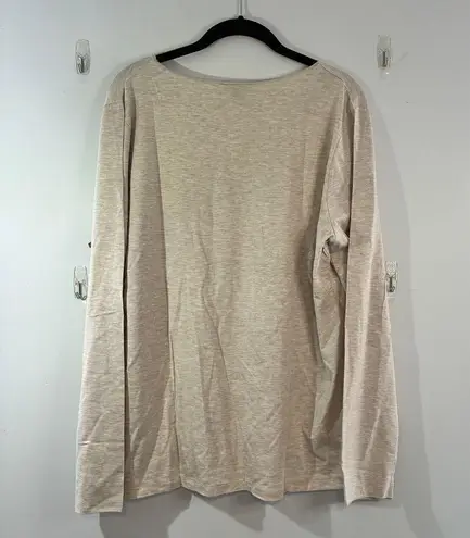 NWT Amber Sun Long Sleeve Knit Top Lightweight Modal Spandex Blend Casual Top XL Tan